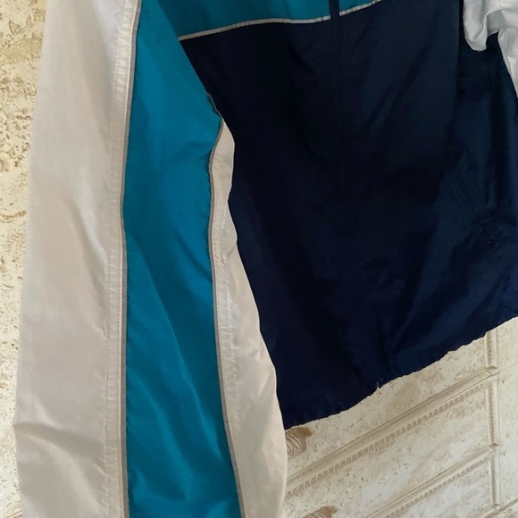 Nike jacket size L Blue/white/turquoise color with silver reflective strip - Picture 3 of 6